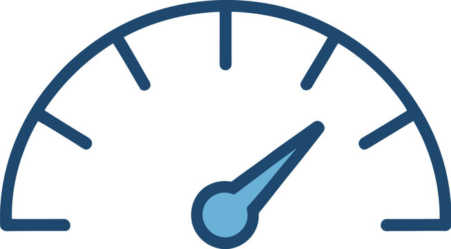 Speedometer tachometer icon vector illustration featuring modern dashboard gauge symbol for automotive interface design.