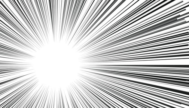 Abstract Exploding Sunburst or Starburst Pattern on a White Background