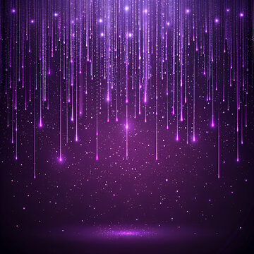 Purple rain light drops falling vertical.