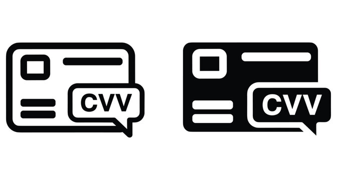 Credit card security code icons showing CVV verification for online payments banking transactions electronic commerce safety and financial data protection