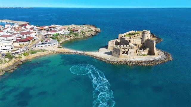 The castle in the Isola di Capo Rizzuto, Calabria, Italy