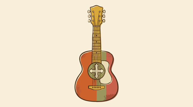 Vintage Resonator Guitar Vector Illustration with Graphic Design