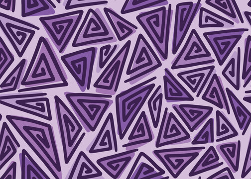 Abstract purple triangle art seamless pattern background. Vector illustration art backdrop