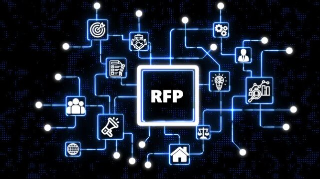Virtual Private Server (RFP) Hosting Technology on Digital World Map Background Virtual Private Server Infrastructure Server Hosting Technology Illustration on Digital Map Background...