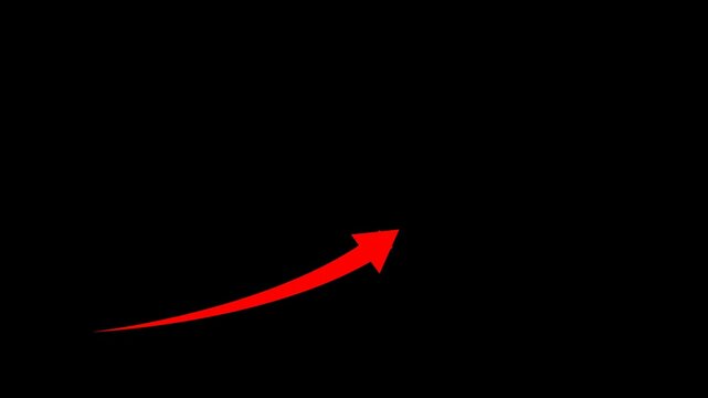 Red zigzag arrow pointing right on black background