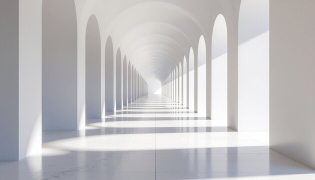 Minimal White Arch Corridor
