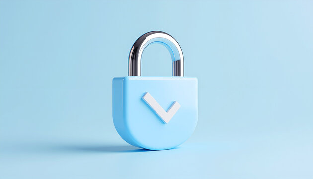 Minimal Blue Padlock Illustration
