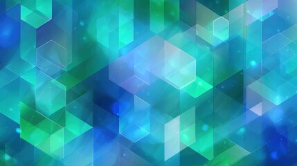 Obraz premium green blue glittering geometric shape texture, soft blur ,smooth glow light, fantasy disco design background, celebration decoration wall 