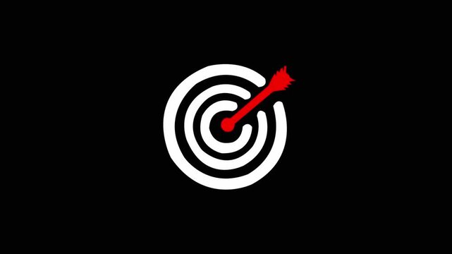 Concept of business strategy and future sustainable business finance action plan. Hand holding target board for creative and set up business objective target.4k video animation . on black backgraund.