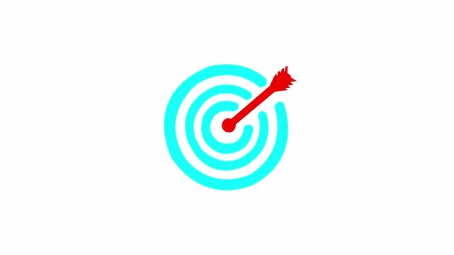Concept of business strategy and future sustainable business finance action plan. Hand holding target board for creative and set up business objective target.4k video animation . on white backgraund.