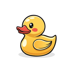 Fototapeta premium Cute Cartoon Yellow Rubber Duck Toy