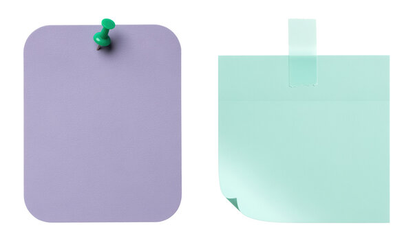 Sticky note mockup for reminder planning turns a blank pinned memo and taped paper sheet into a clear office schedule workspace for task list, checklist, study organizer and notice board updates