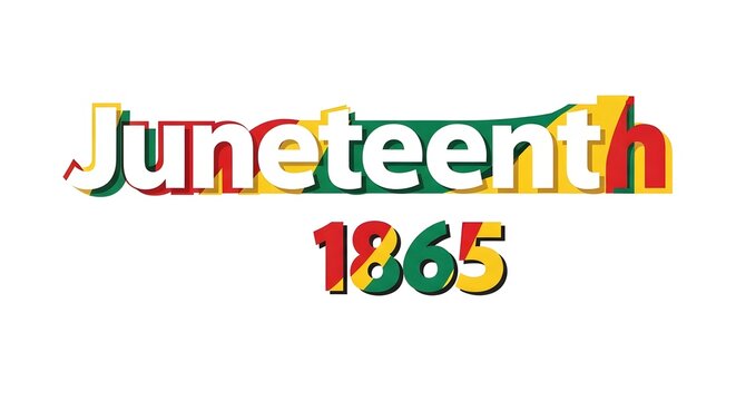 Juneteenth celebration text with 1865 date