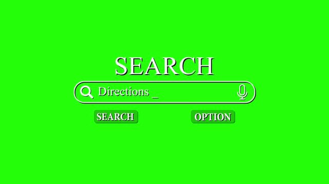 Search engine interface with directions text box bar web internet navigation location bar web internet navigation location