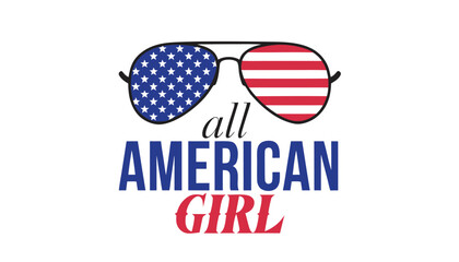 Stylish aviator sunglasses with patriotic stars and stripes american flag design © vectyx2