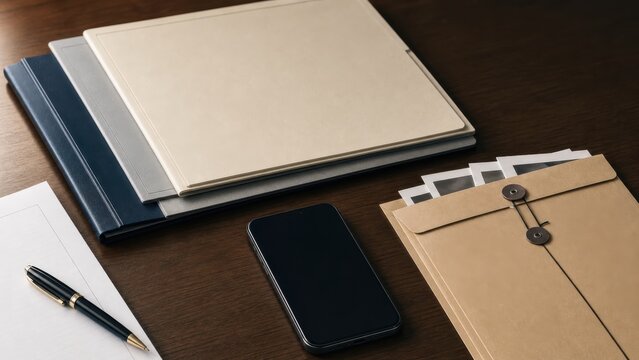書類とスマートフォンを並べた上質な手続きの机