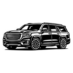 Fototapeta premium Full-size luxury SUV with large wheels vector