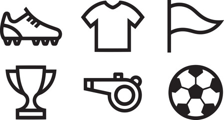 Soccer Football Equipment Icons Vector Set  © Uzzal
