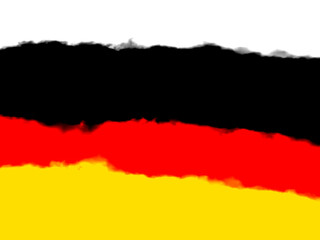German flag vector illustration with wave rippled brush edges