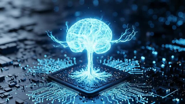 Artificial intelligence brain on circuit board