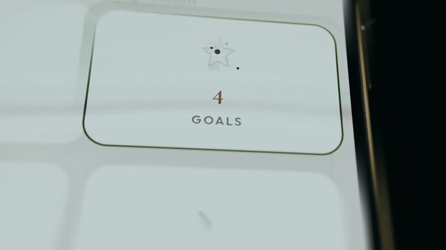 Goal Tracking, GOALS section with a numerical counter