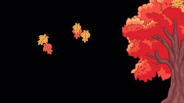 Animated Falling Maple Leaves from Autumn Tree &ndash; Nature Motion Graphics