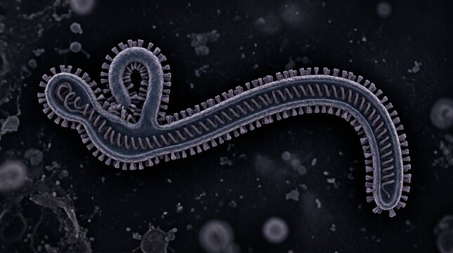 Electron micrograph of an ebola virus particle