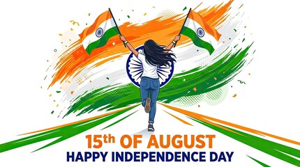 Fototapeta premium Celebrating india's independence day on august 15th with patriotism and joy