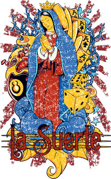 La Suerte Virgin Mary Graphic Design