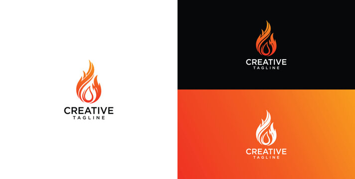 Dynamic and modern creative flame logo design with a fiery gradient effect, symbolizing passion, energy, and innovation for various branding purposes