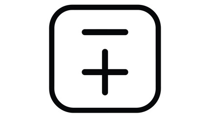 Obraz premium A graphic icon with a plus and minus sign inside a rounded square.