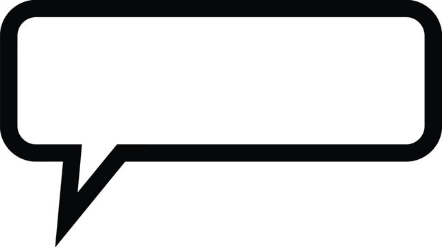 A blank speech bubble is shown against a white background for text.