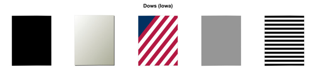 Obraz premium Dows (Iowa) blank outline map set