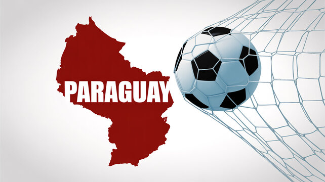 Paraguay soccer goal national team sport concept with country map