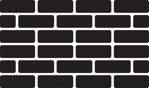 Dark brick wall texture background with seamless pattern in monochrome style