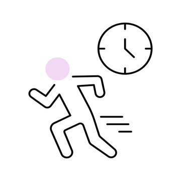 Running time icon. Sports and running line symbol. Color.
