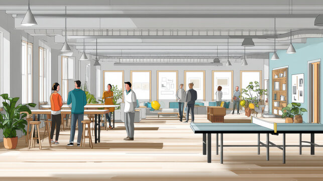 Tech Startup Office Vibe Casual Ping Pong Area