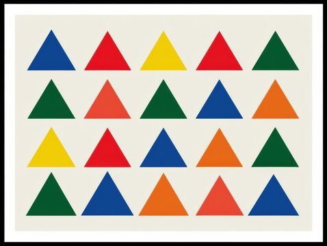 Diagram poster displays various types of triangles with colored shapes representing their properties in a clear and engaging manner for learners.