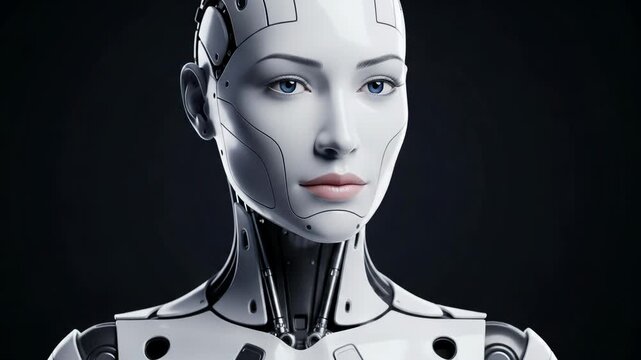 Portrait of a futuristic female android