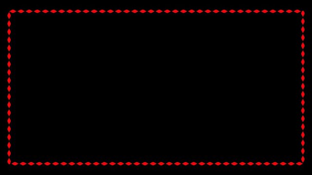 Red diamond border on black background abstract boundary