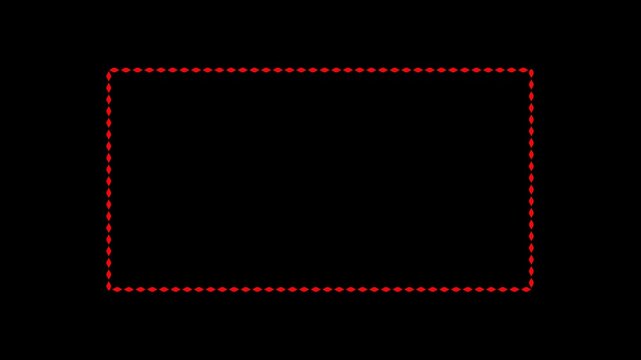 Red diamond square border on black background abstract