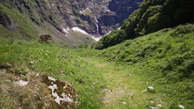 Cirque d'Anglade, a natural cirque in the ariege pyrenees in southwestern france. mountain landscape