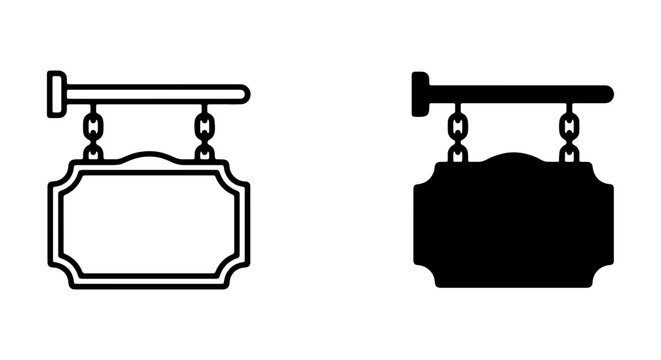 Vintage Signage Icons, Retro Shop Signs, Empty Signboard Vector Set
