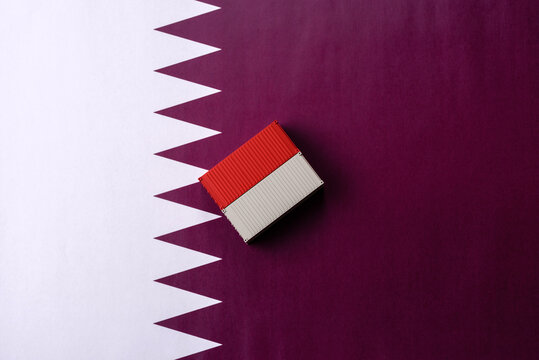 Cargo containers on the china flag as a conceptual backdrop for goods export. Cargo containers