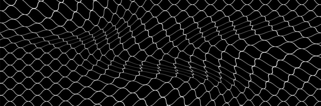 Net texture pattern on white background. Net texture pattern for backdrop and wallpaper. Realistic net pattern with black squares. Geometric background, vector Eps10