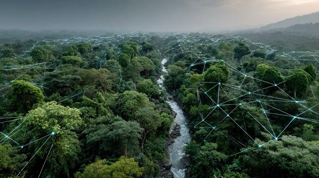 Advanced environmental intelligence systems monitoring ecosystems through AI analysis, sensor networks, and predictive sustainability frameworks