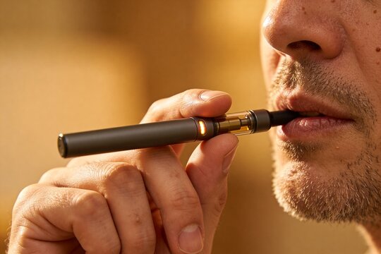 man, electronic cigarette, close-up,