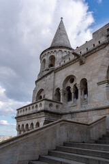 Fototapeta premium Fisherman`s Bastion is historical monument in Buda Castle District, Budapest, Hungary. Vertical image