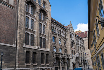 Fototapeta premium Building of National Archives of Hungary in Buda Castle District, Budapest, Hungary. Nation`s record keeper
