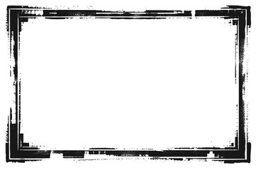 Obraz premium Distressed black rectangular border with a grunge texture and rough edges